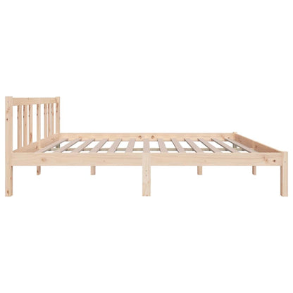 vidaXL Bed Frame without Mattress Solid Wood 135x190 cm Double - Brown - 195.5 x 140.5 x 69.5 cm - 65050