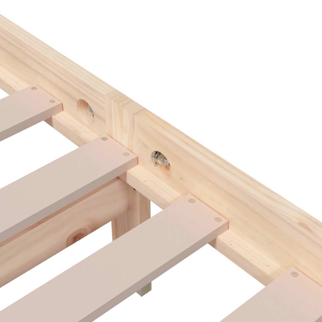 vidaXL Bed Frame without Mattress Solid Wood 135x190 cm Double - Brown - 195.5 x 140.5 x 69.5 cm - 65050