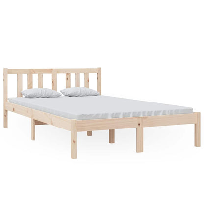 vidaXL Bed Frame without Mattress Solid Wood 120x200 cm - Brown - 205.5 x 125.5 x 69.5 cm