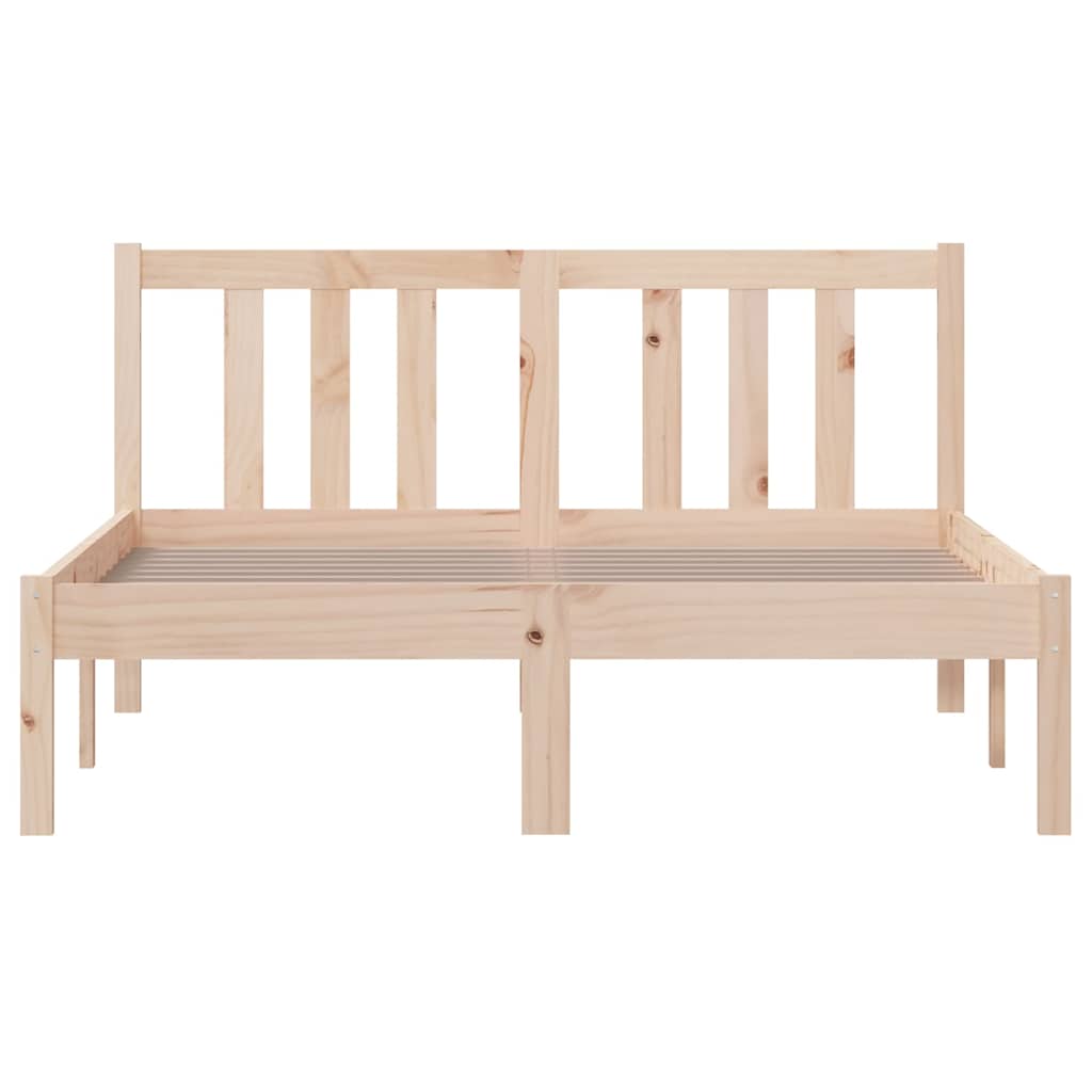vidaXL Bed Frame without Mattress Solid Wood 120x200 cm - Brown - 205.5 x 125.5 x 69.5 cm