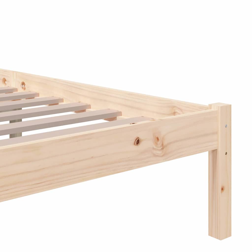 vidaXL Bed Frame without Mattress Solid Wood 120x200 cm - Brown - 205.5 x 125.5 x 69.5 cm