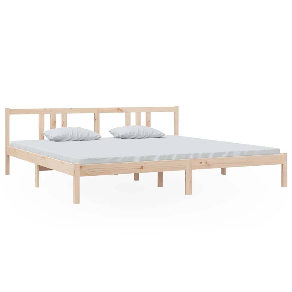 vidaXL Bed Frame without Mattress Solid Wood 200x200 cm - Brown - 205.5 x 205.5 x 69.5 cm - 65059