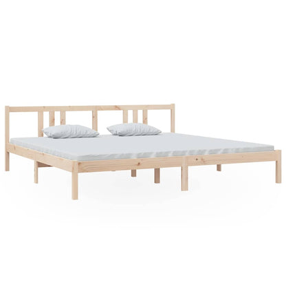 vidaXL Bed Frame without Mattress Solid Wood 200x200 cm - Brown - 205.5 x 205.5 x 69.5 cm - 65059