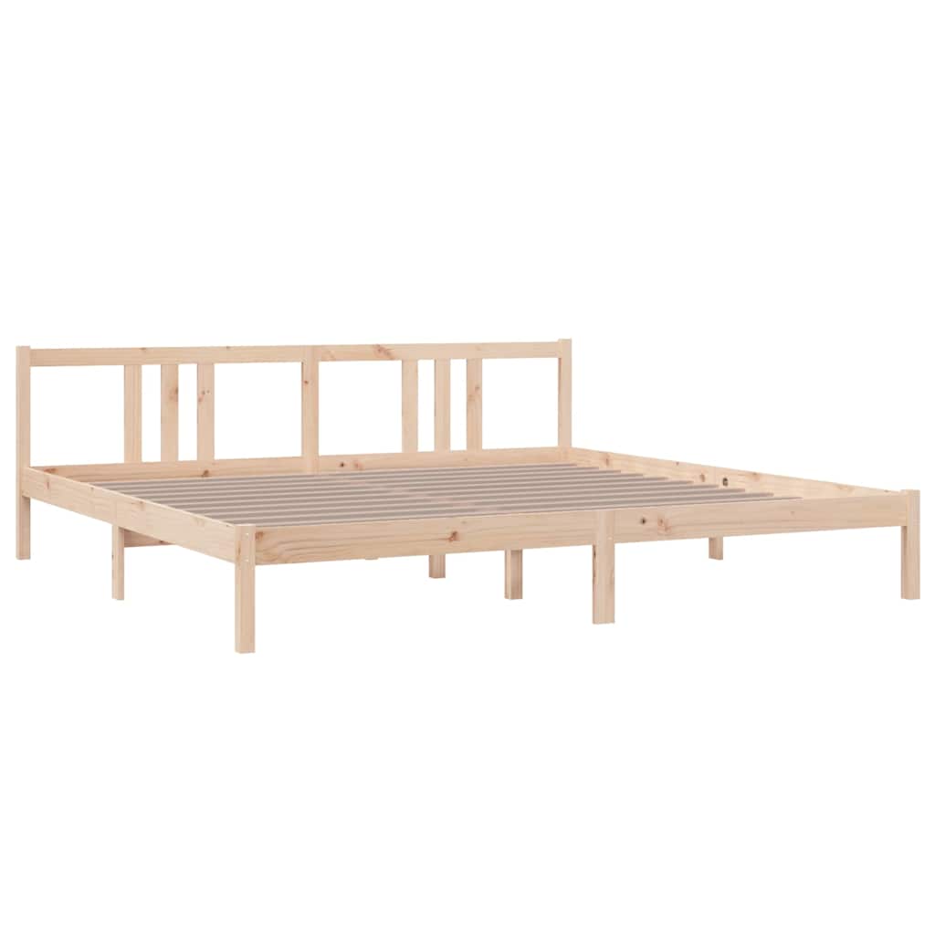 vidaXL Bed Frame without Mattress Solid Wood 200x200 cm - Brown - 205.5 x 205.5 x 69.5 cm - 65059
