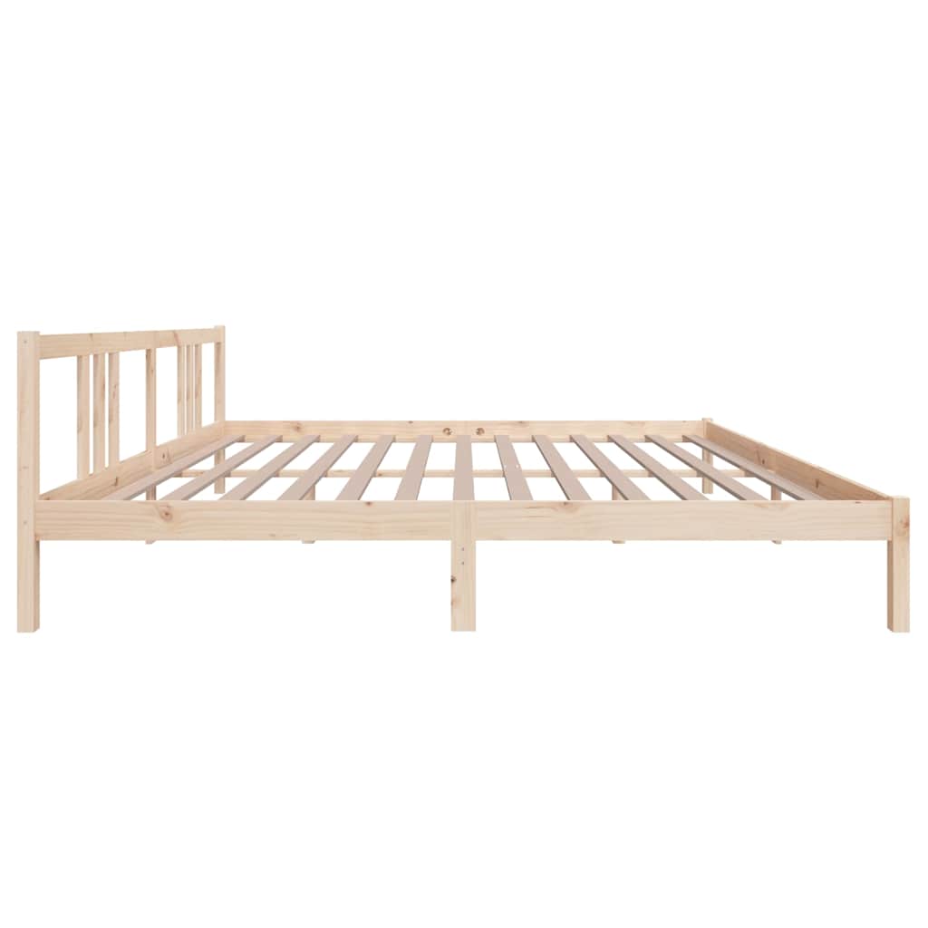 vidaXL Bed Frame without Mattress Solid Wood 200x200 cm - Brown - 205.5 x 205.5 x 69.5 cm - 65059