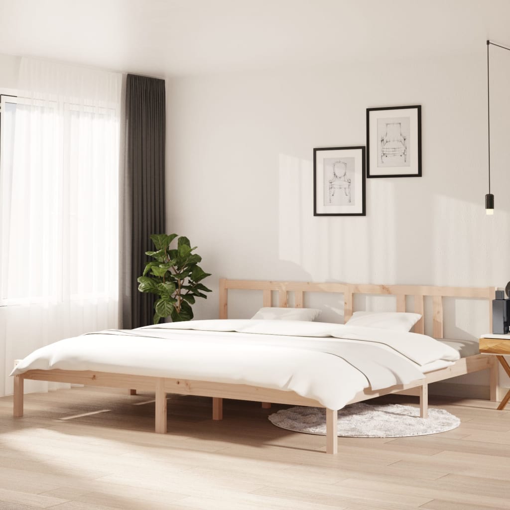 vidaXL Bed Frame without Mattress Solid Wood 200x200 cm - Brown - 205.5 x 205.5 x 69.5 cm - 65059