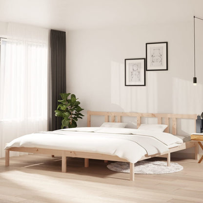 vidaXL Bed Frame without Mattress Solid Wood 200x200 cm - Brown - 205.5 x 205.5 x 69.5 cm - 65059