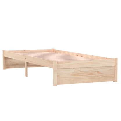 vidaXL Bed Frame without Mattress Solid Wood 75x190 cm Small Single - Brown - 195.5 x 80.5 x 31 cm
