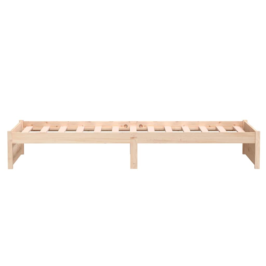 vidaXL Bed Frame without Mattress Solid Wood 75x190 cm Small Single - Brown - 195.5 x 80.5 x 31 cm