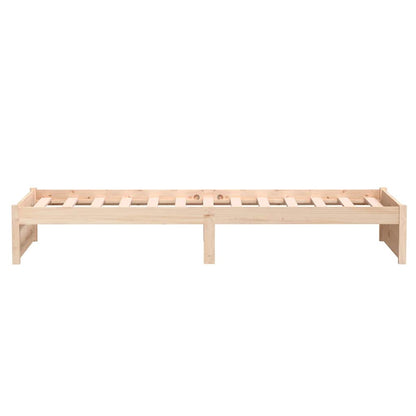 vidaXL Bed Frame without Mattress Solid Wood 75x190 cm Small Single - Brown - 195.5 x 80.5 x 31 cm