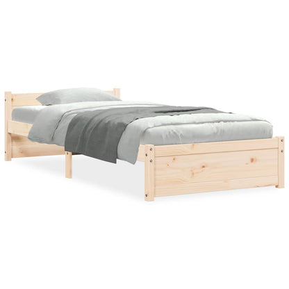 vidaXL Bed Frame without Mattress Solid Wood 75x190 cm Small Single - Brown - 195.5 x 80.5 x 51 cm