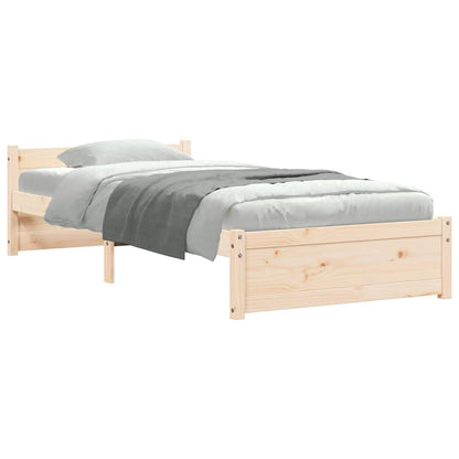 vidaXL Bed Frame without Mattress Solid Wood 75x190 cm Small Single - Brown - 195.5 x 80.5 x 51 cm