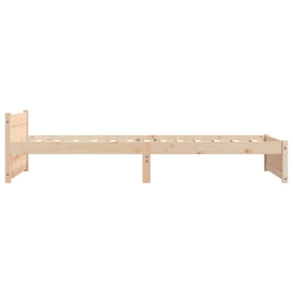 vidaXL Bed Frame without Mattress Solid Wood 75x190 cm Small Single - Brown - 195.5 x 80.5 x 51 cm