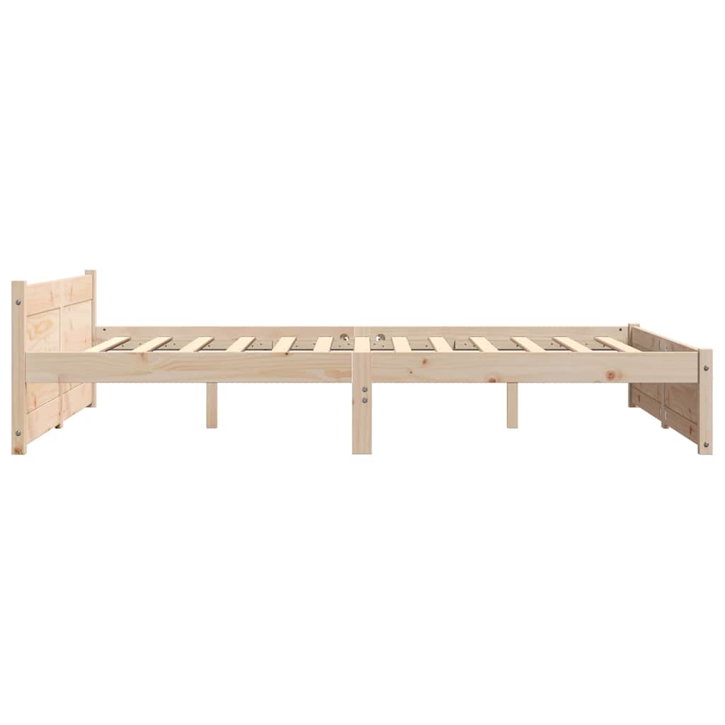 vidaXL Bed Frame without Mattress Solid Wood 135x190 cm Double - Brown - 195.5 x 140.5 x 51 cm