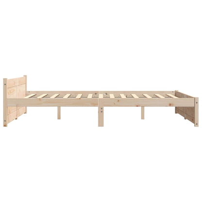 vidaXL Bed Frame without Mattress Solid Wood 135x190 cm Double - Brown - 195.5 x 140.5 x 51 cm
