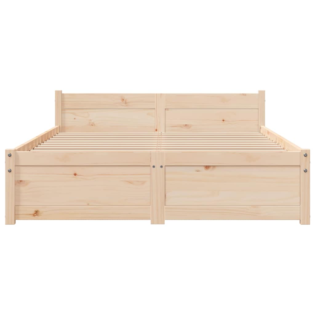 vidaXL Bed Frame without Mattress Solid Wood 120x200 cm - Brown - 205.5 x 125.5 x 51 cm