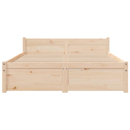 vidaXL Bed Frame without Mattress Solid Wood 120x200 cm - Brown - 205.5 x 125.5 x 51 cm