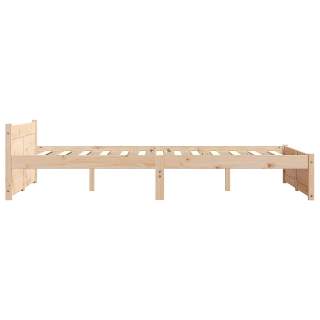 vidaXL Bed Frame without Mattress Solid Wood 120x200 cm - Brown - 205.5 x 125.5 x 51 cm