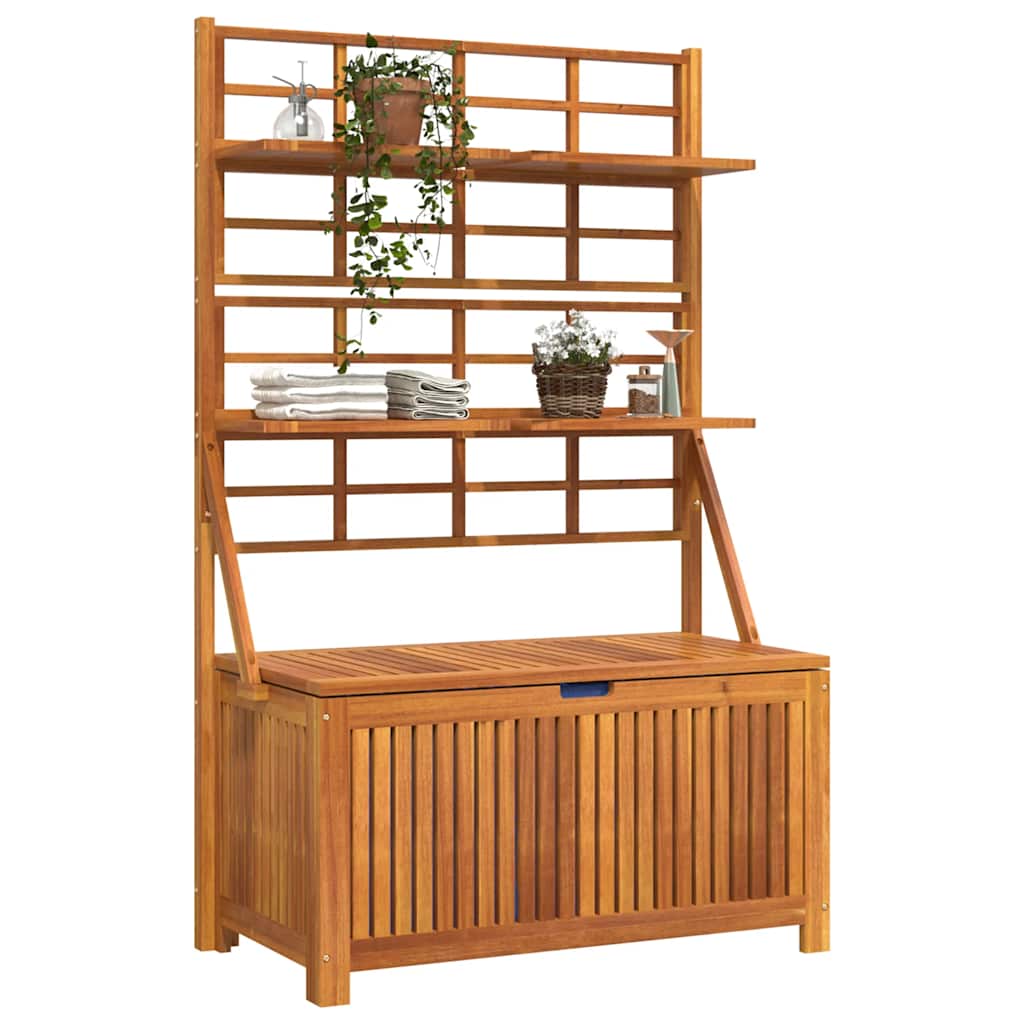 vidaXL Storage Box with Trellis 99x50x160 cm Solid Wood Acacia - Brown