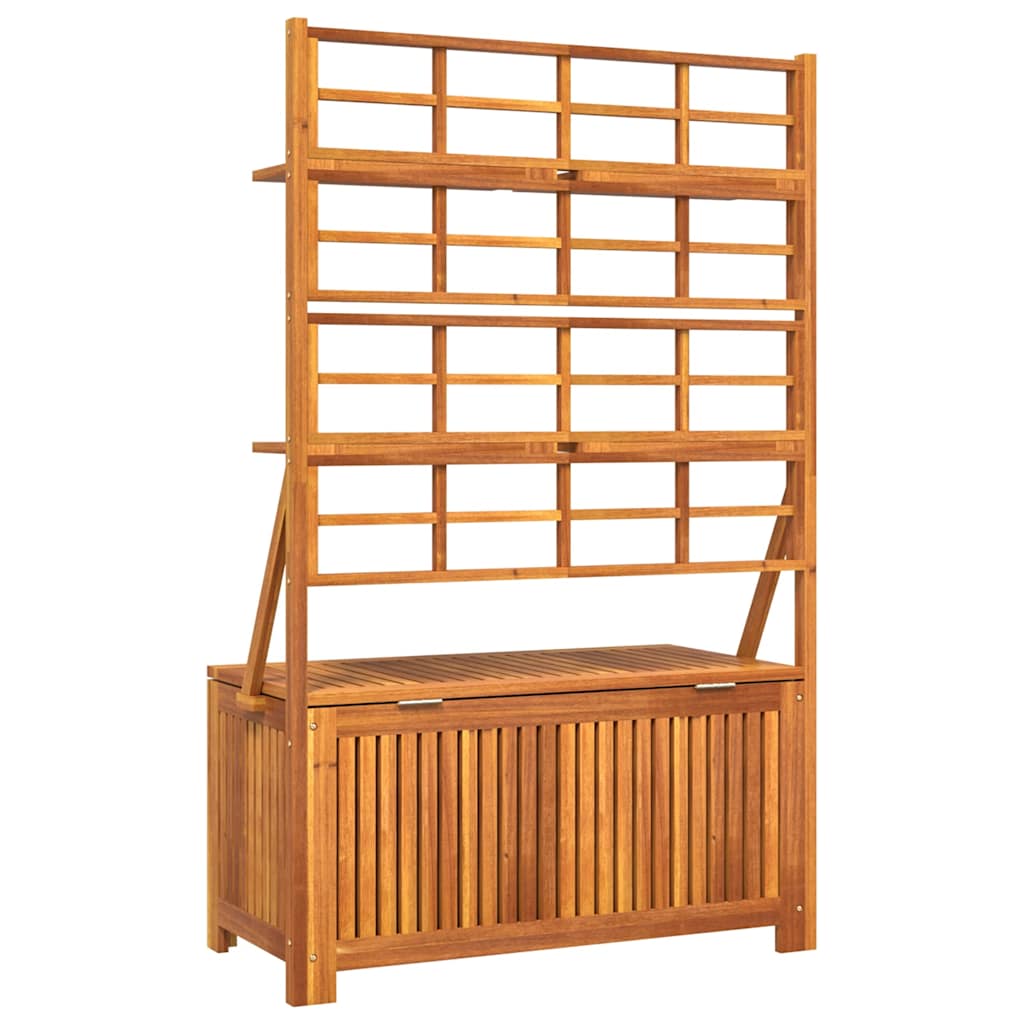vidaXL Storage Box with Trellis 99x50x160 cm Solid Wood Acacia - Brown
