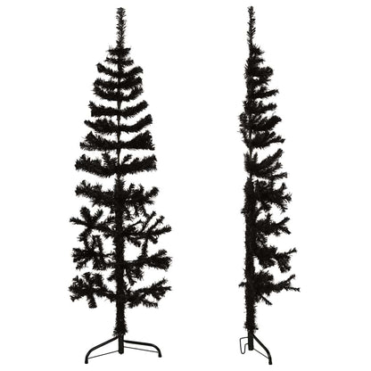vidaXL Slim Artificial Half Christmas Tree with Stand Black 120 cm