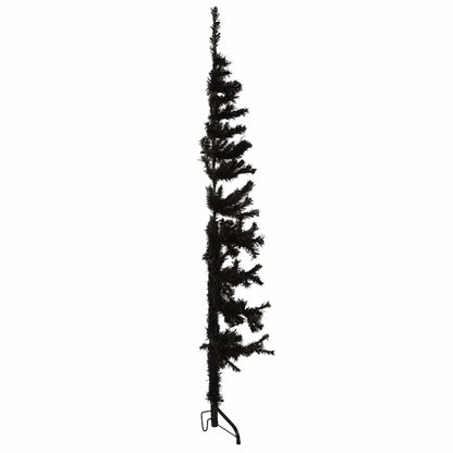 vidaXL Slim Artificial Half Christmas Tree with Stand Black 150 cm