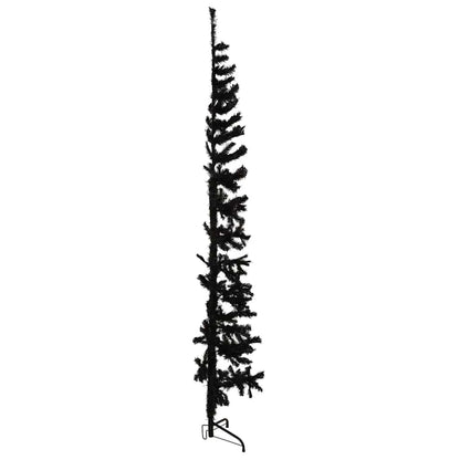 vidaXL Slim Artificial Half Christmas Tree with Stand Black 240 cm