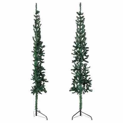 vidaXL Slim Artificial Half Christmas Tree with Stand Green 180 cm