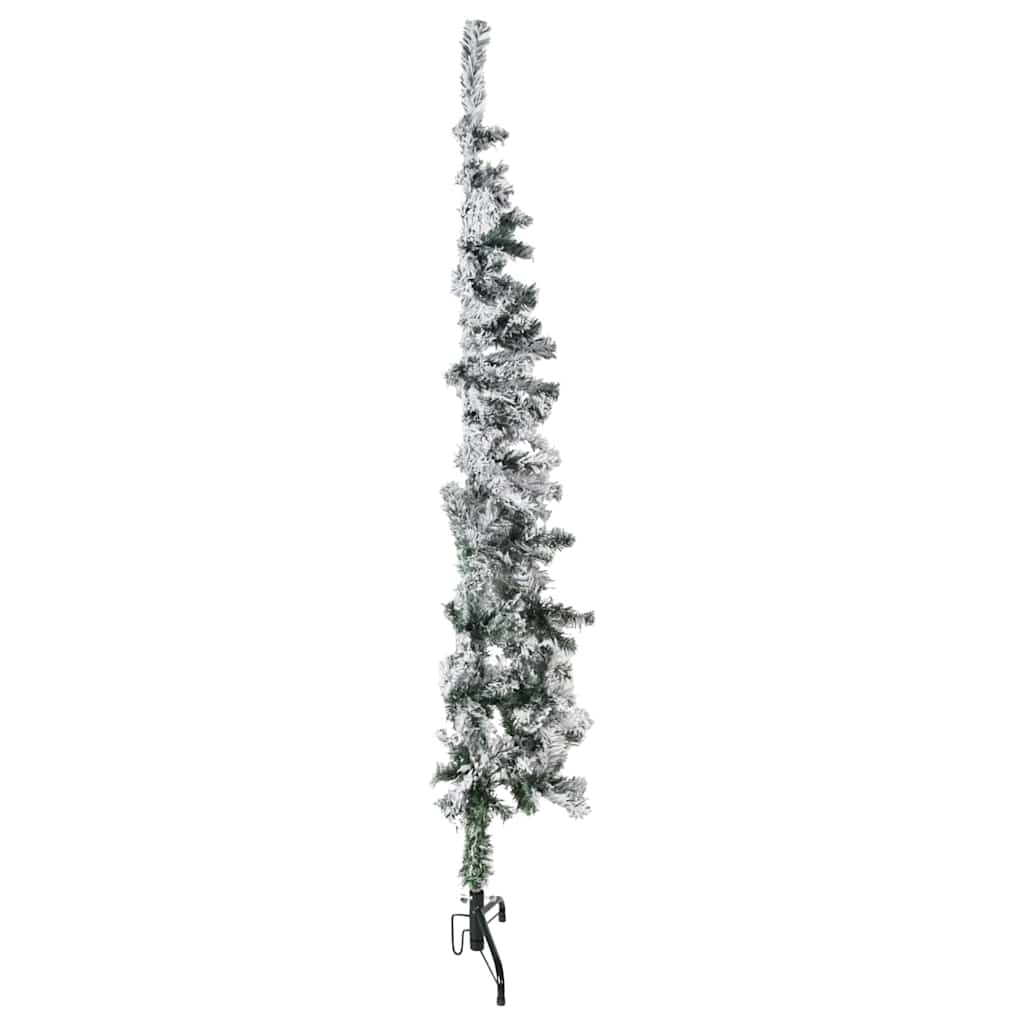 vidaXL Slim Artificial Half Christmas Tree with Flocked Snow 150 cm - Green