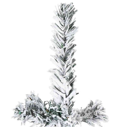 vidaXL Slim Artificial Half Christmas Tree with Flocked Snow 150 cm - Green