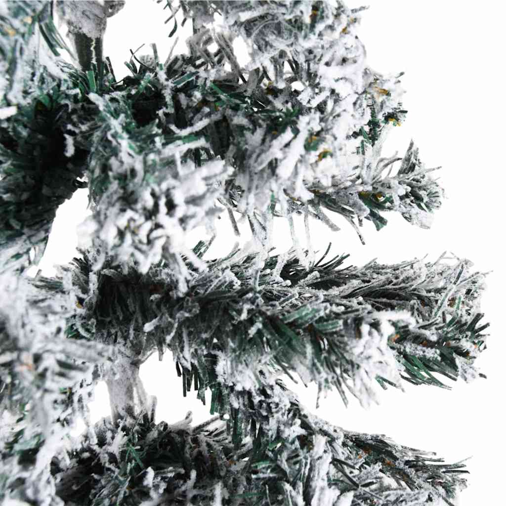vidaXL Slim Artificial Half Christmas Tree with Flocked Snow 150 cm - Green