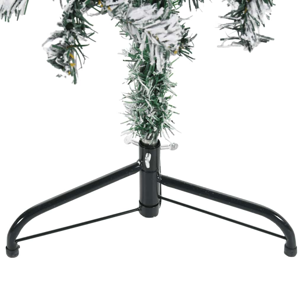vidaXL Slim Artificial Half Christmas Tree with Flocked Snow 150 cm - Green