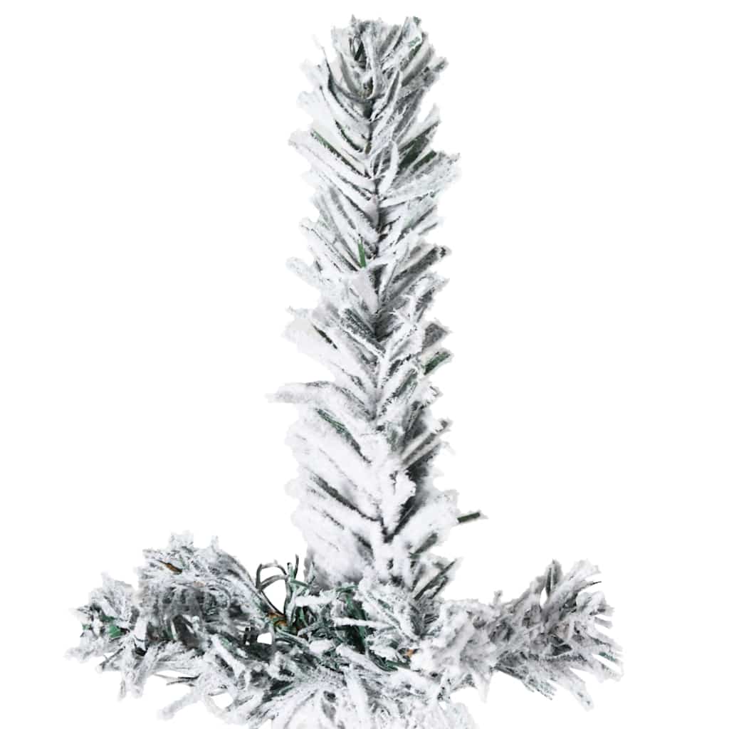 vidaXL Slim Artificial Half Christmas Tree with Flocked Snow 180 cm - Green