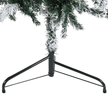 vidaXL Slim Artificial Half Christmas Tree with Flocked Snow 180 cm - Green