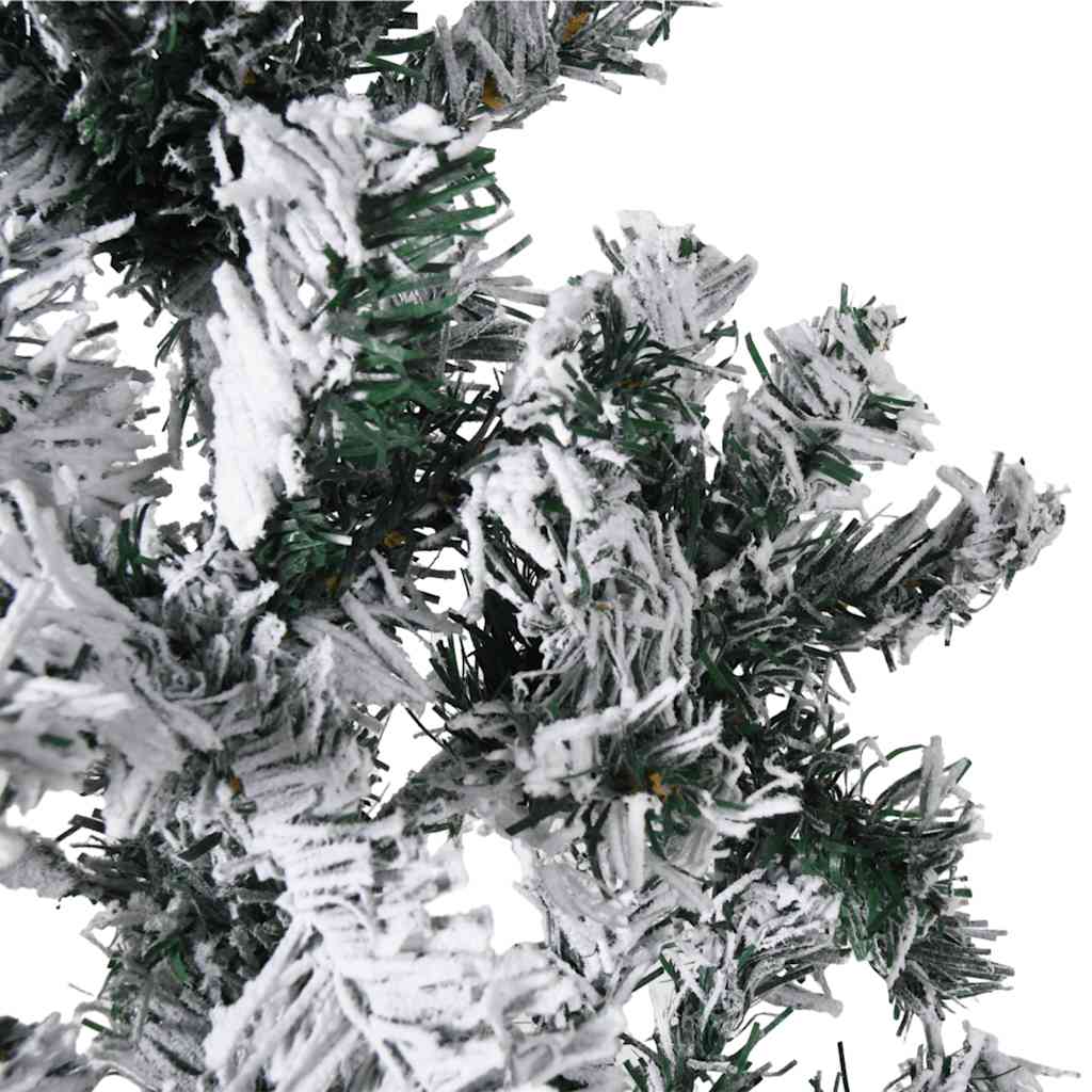vidaXL Slim Artificial Half Christmas Tree with Flocked Snow 210 cm - Green
