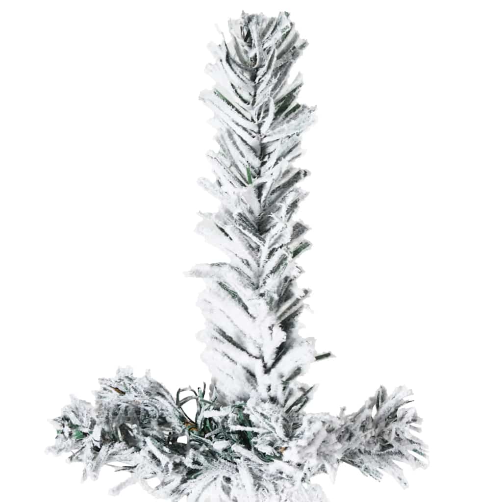 vidaXL Slim Artificial Half Christmas Tree with Flocked Snow 240 cm - Green