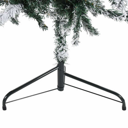 vidaXL Slim Artificial Half Christmas Tree with Flocked Snow 240 cm - Green