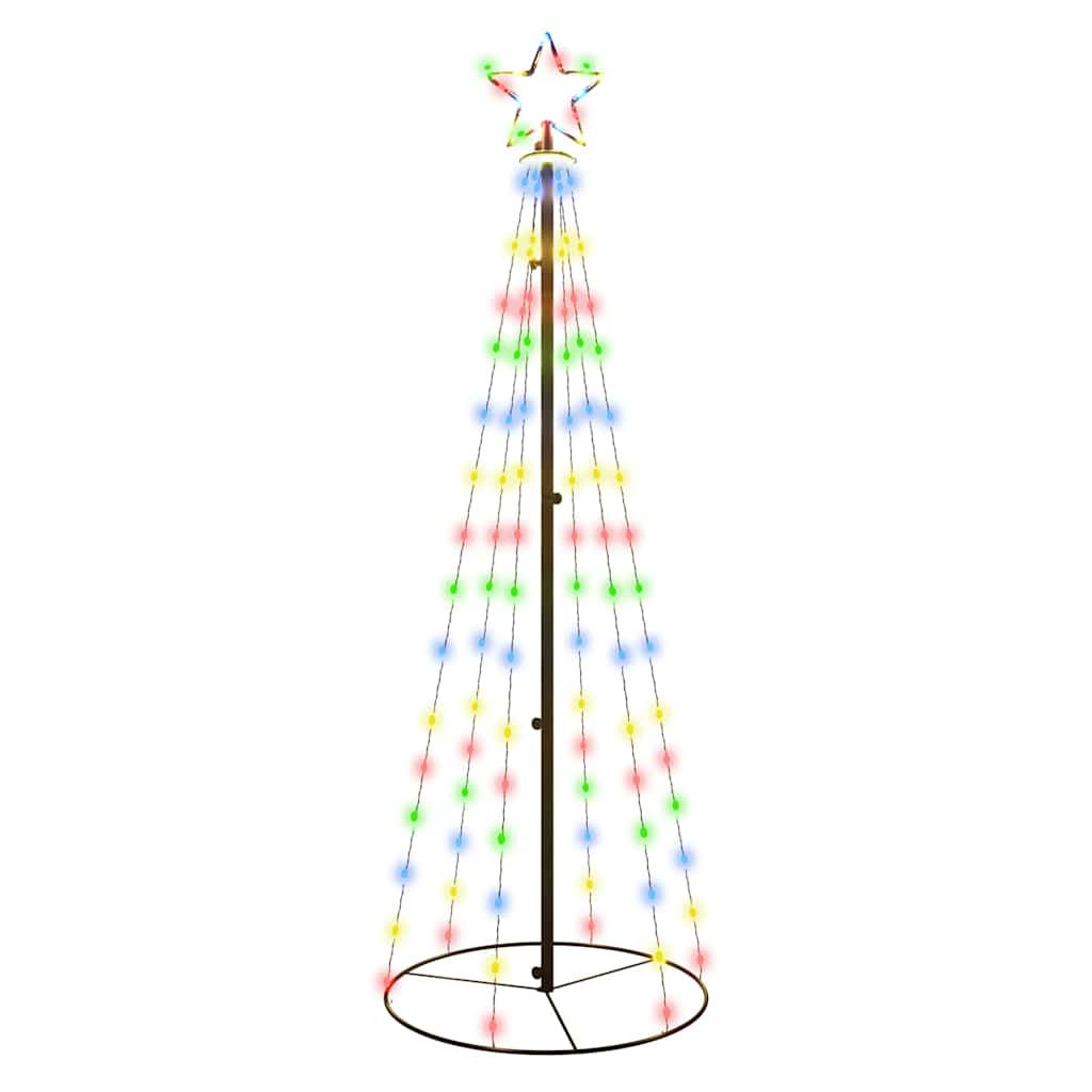 vidaXL Christmas Cone Tree Colourful 108 LEDs 70x180 cm - Multicolour - 180 x 70 cm