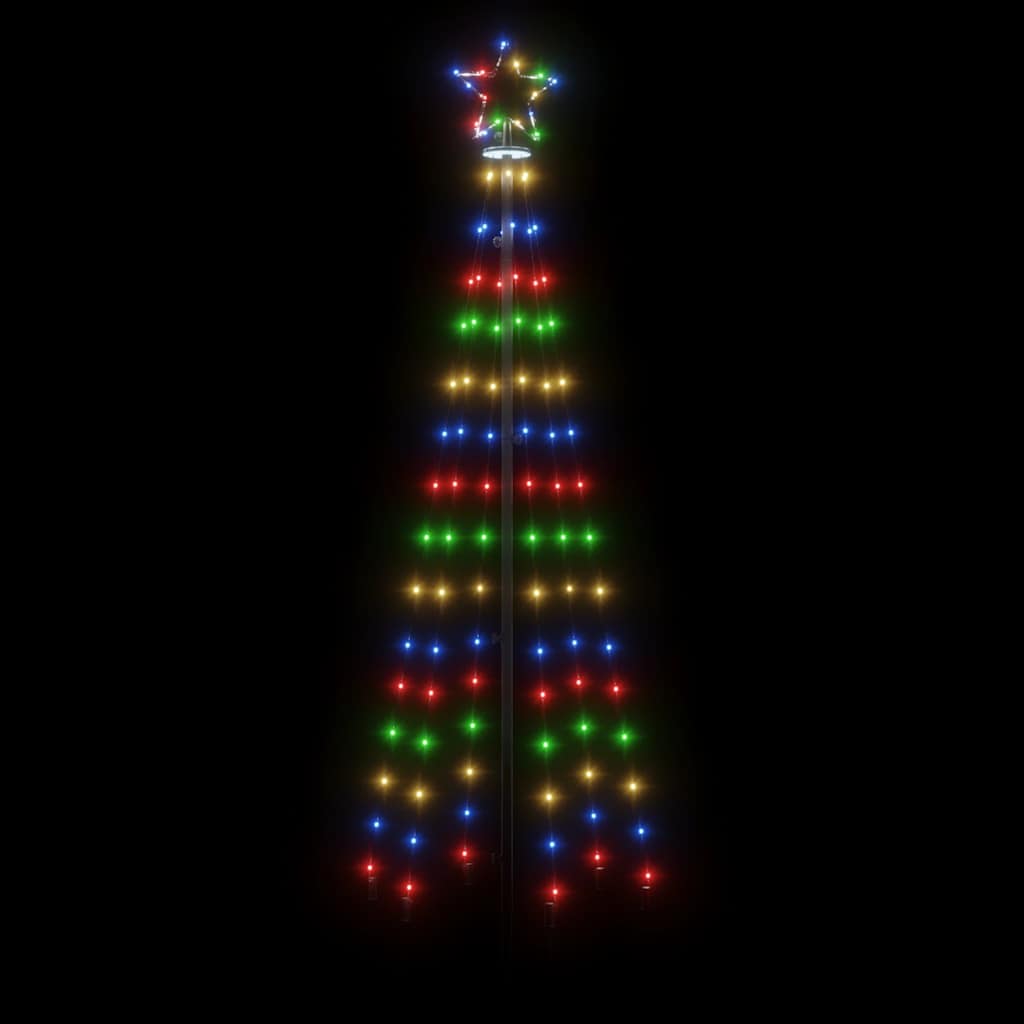 vidaXL Christmas Cone Tree Colourful 108 LEDs 70x180 cm - Multicolour - 180 x 70 cm