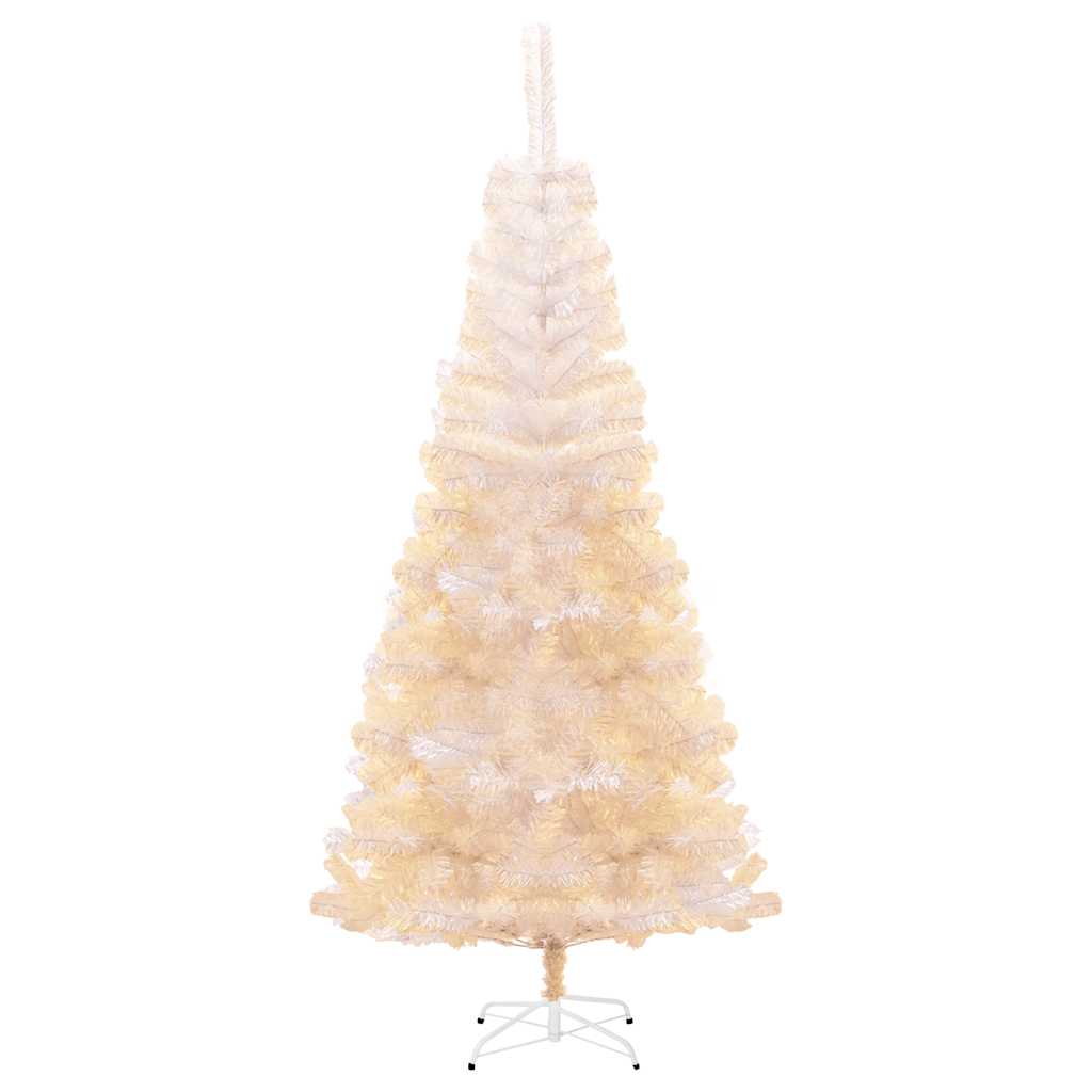 vidaXL Artificial Christmas Tree with Iridescent Tips White 180 cm PVC - 180 x 90 cm