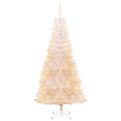 vidaXL Artificial Christmas Tree with Iridescent Tips White 180 cm PVC - 180 x 90 cm