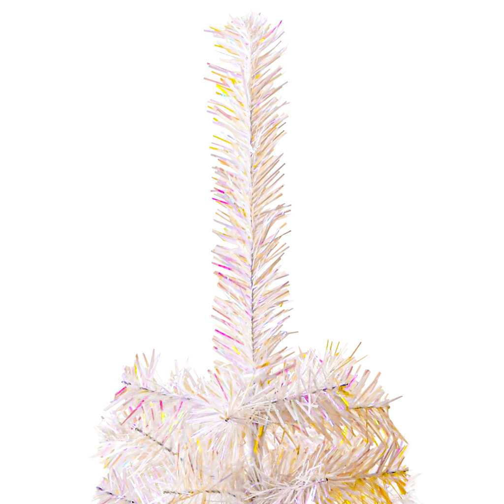 vidaXL Artificial Christmas Tree with Iridescent Tips White 180 cm PVC - 180 x 90 cm
