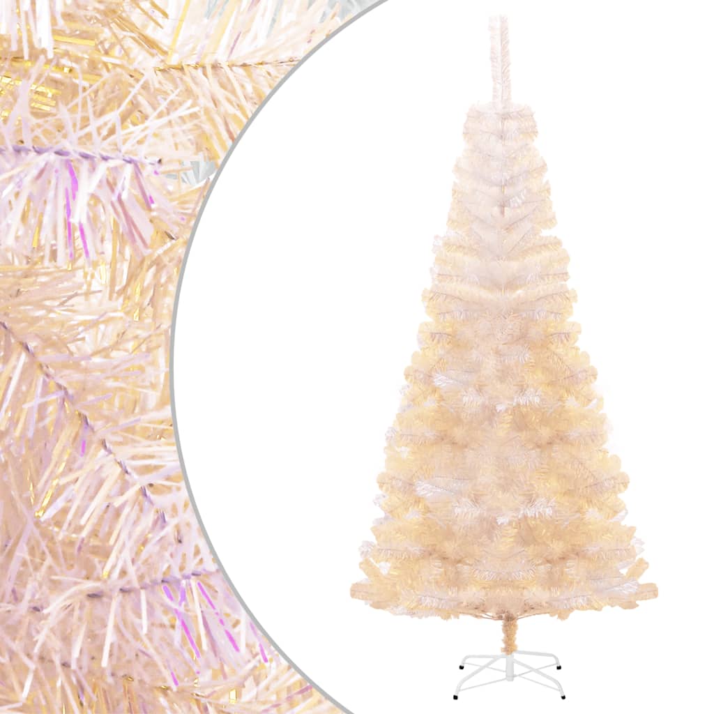 vidaXL Artificial Christmas Tree with Iridescent Tips White 240 cm PVC - 240 x 120 cm