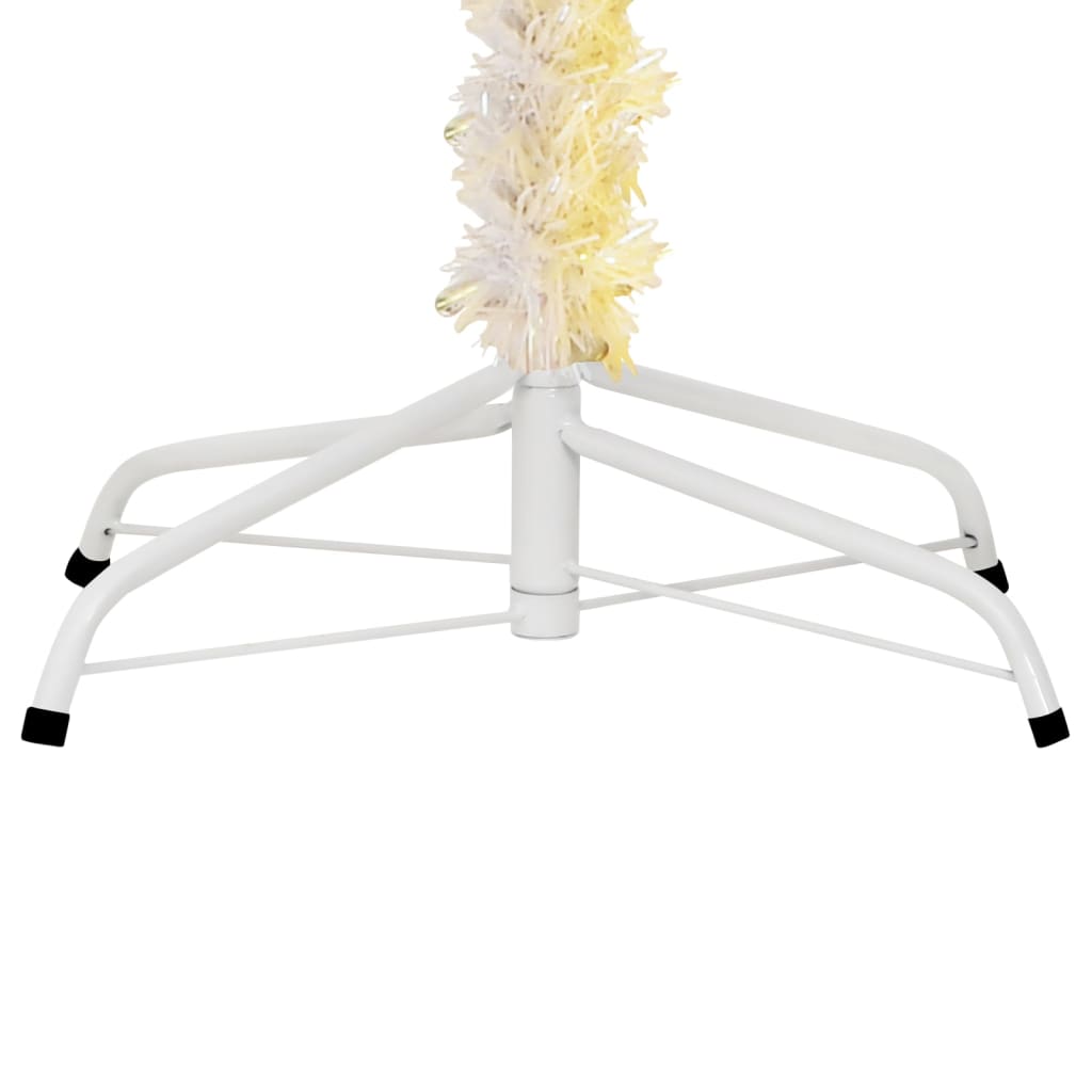 vidaXL Artificial Christmas Tree with Iridescent Tips White 240 cm PVC - 240 x 120 cm