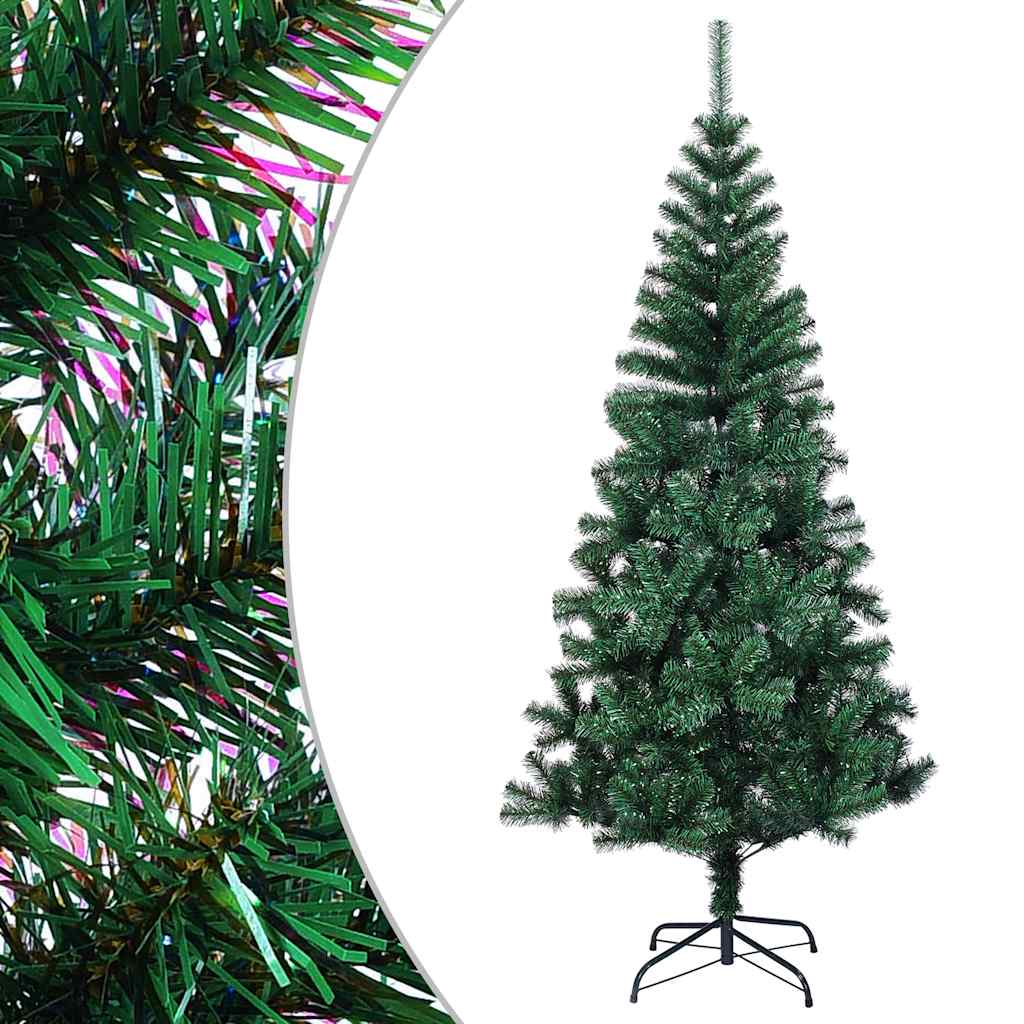 vidaXL Artificial Christmas Tree with Iridescent Tips Green 180 cm PVC - 180 x 90 cm