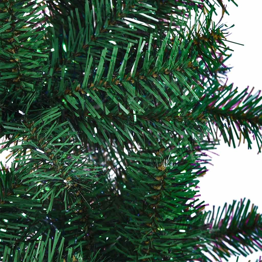 vidaXL Artificial Christmas Tree with Iridescent Tips Green 210 cm PVC - 210 x 110 cm