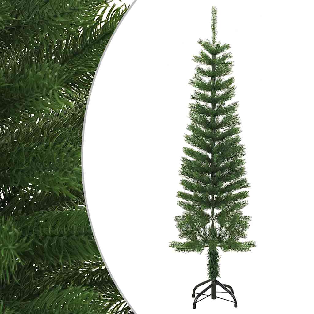 vidaXL Artificial Slim Christmas Tree with Stand 150 cm PE - Green - 150 x 46 cm