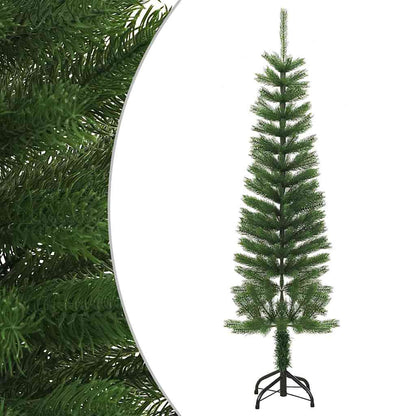 vidaXL Artificial Slim Christmas Tree with Stand 150 cm PE - Green - 150 x 46 cm