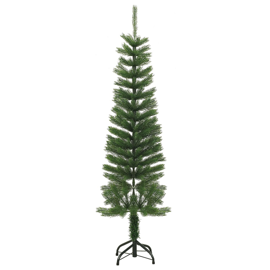 vidaXL Artificial Slim Christmas Tree with Stand 150 cm PE - Green - 150 x 46 cm