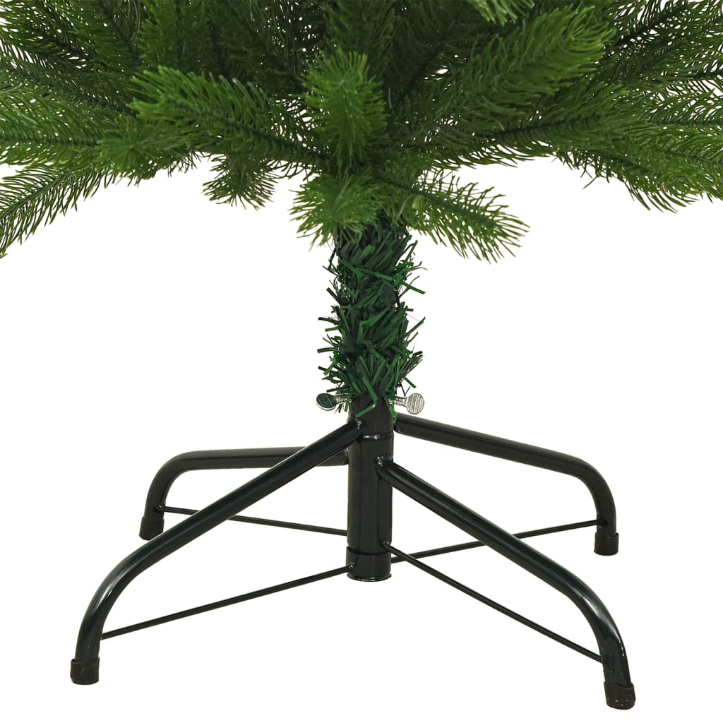 vidaXL Artificial Slim Christmas Tree with Stand 240 cm PE - Green - 240 x 63 cm